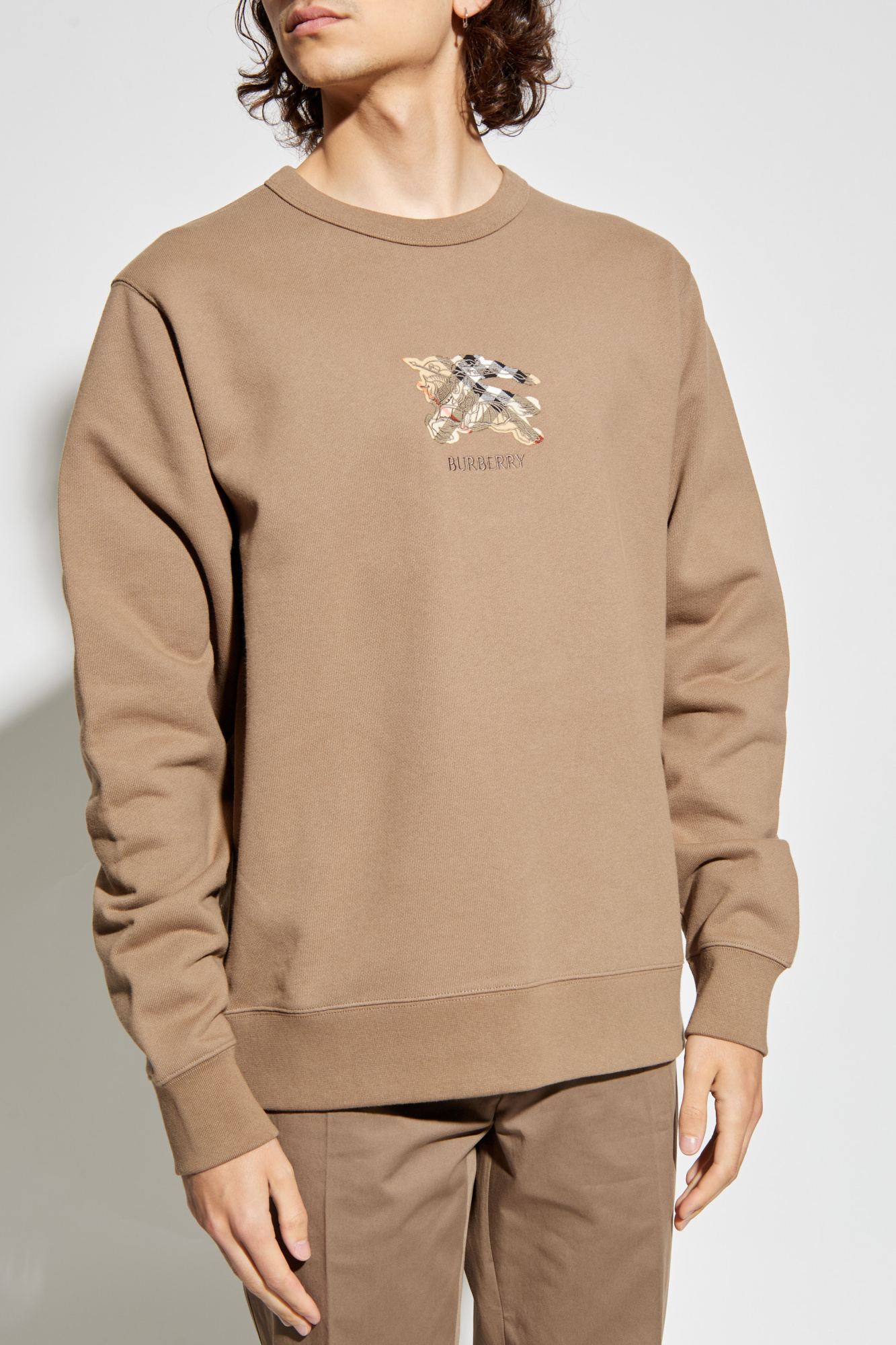 Brown Cotton sweatshirt with logo Burberry - Vitkac Italy